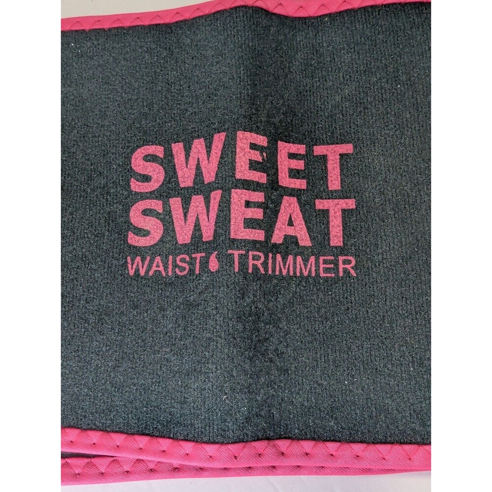 Sweet Sweat Waist Trimmer Band (Women & Men) - Trainer Belt - Black Pink Size M